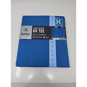 Hurley Men's Sunny Side Hybrid Stretch Tagless UV T-Shirt L Blue Fishing